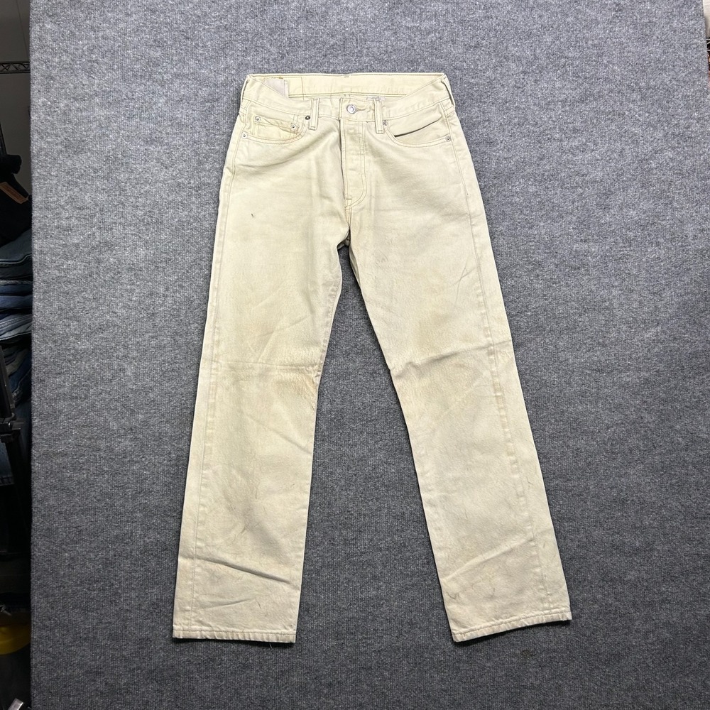 Levi's 501 Jeans Men's Ivory Denim Straight Pockets Button Fly Classic - 29X28.5